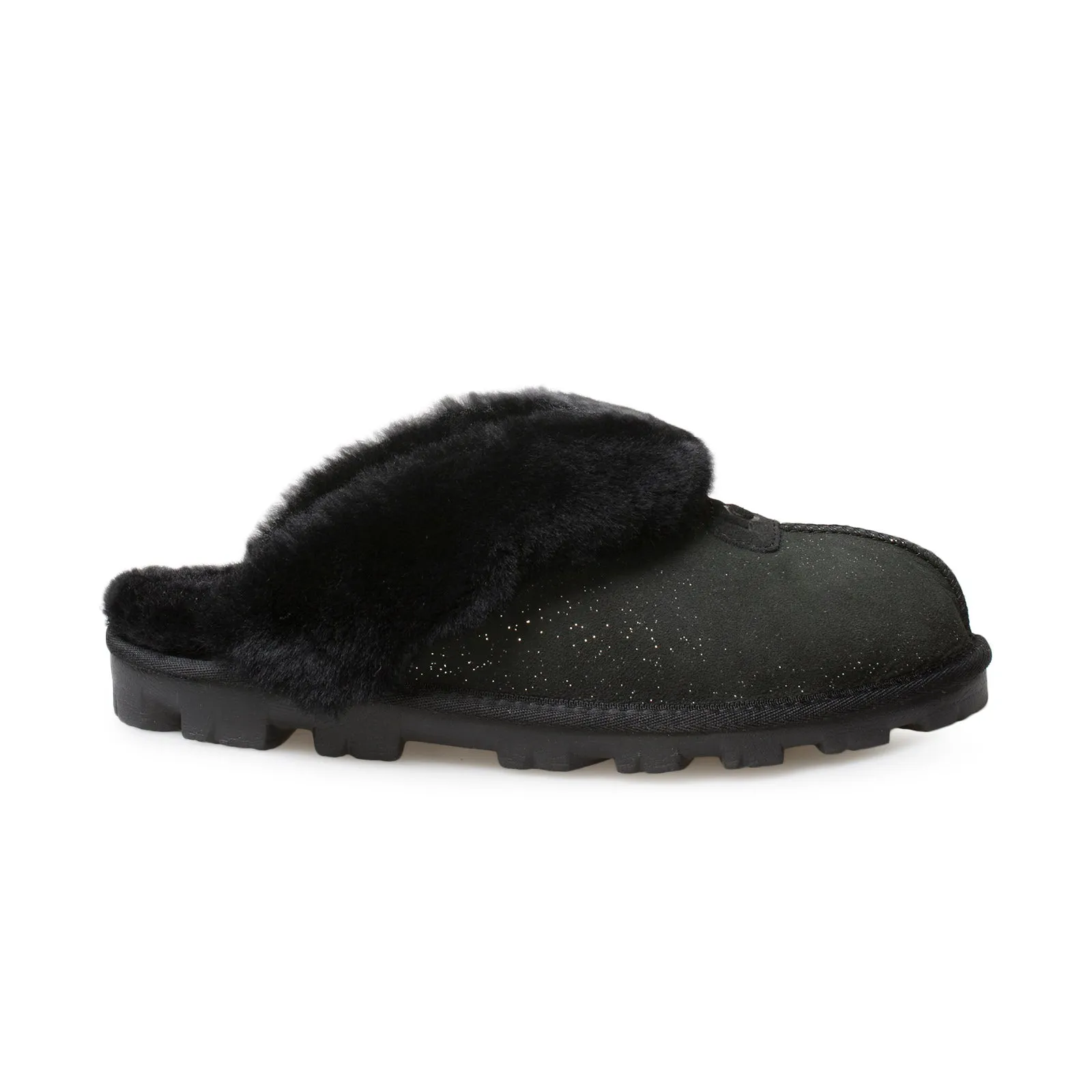 UGG Coquette Twinkle Black Slippers - Women's Extra Extra Wide Slippers