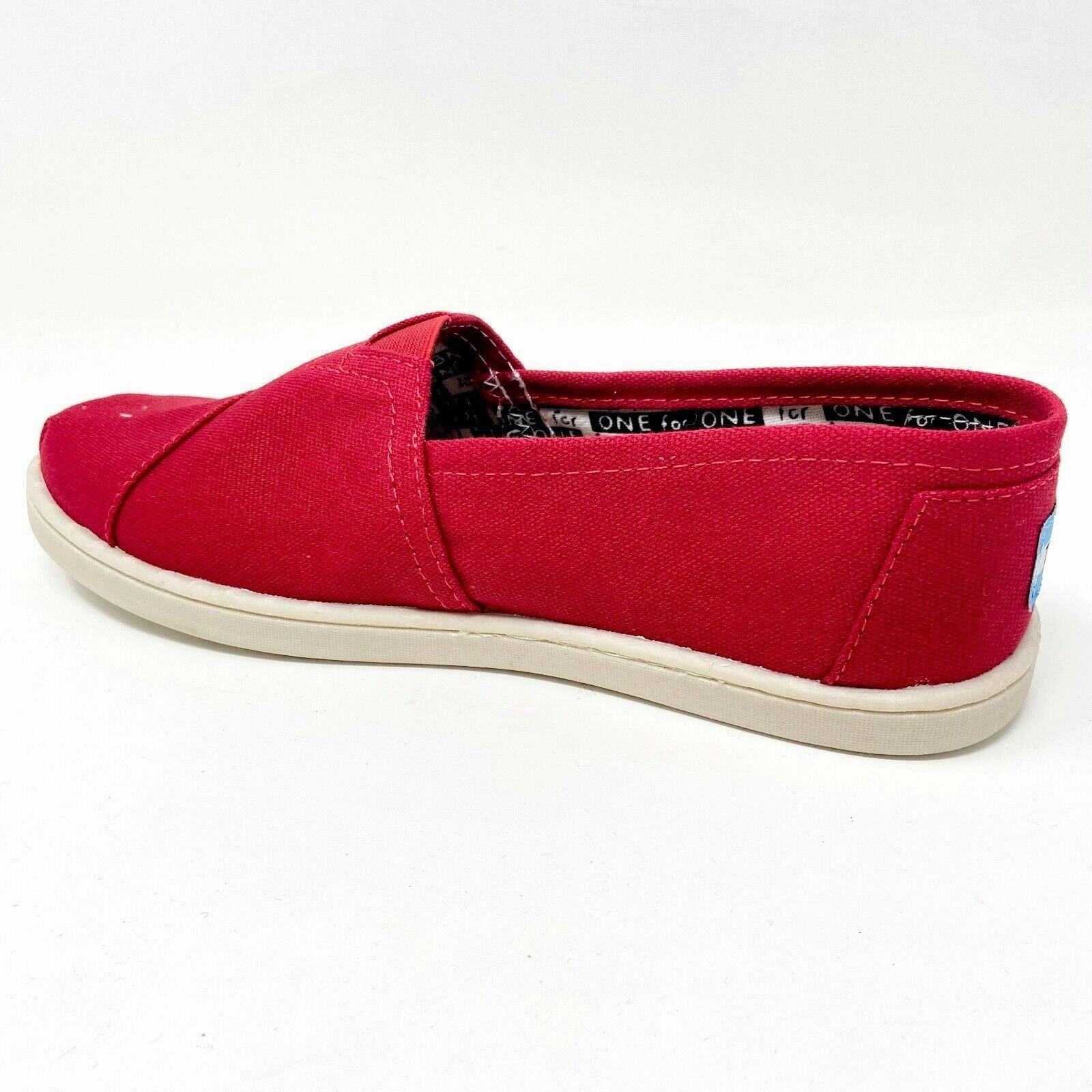 Tyr Flat Shoes Toms Classics Red Canvas Youth Slip On Casual Flats Shoes