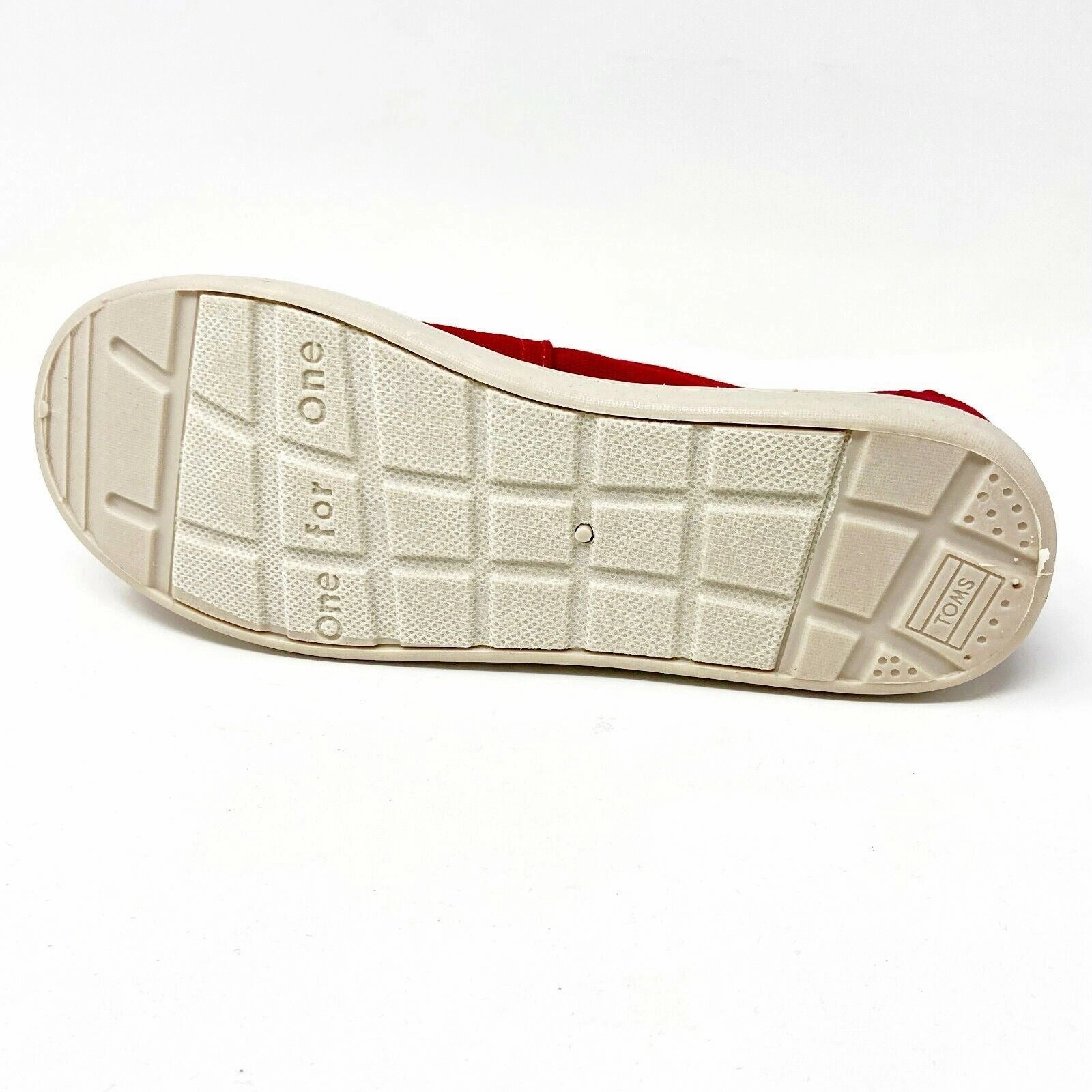 Toms Classics Red Canvas Youth Slip On Casual Flats Shoes Flat Ballerina Shoes With Strap