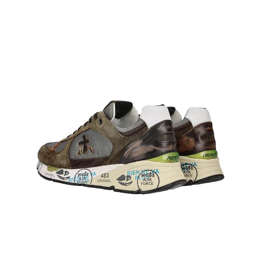 Premiata Italian Premium Sneakers Green Mase-4005 Best Running Shoes For Big