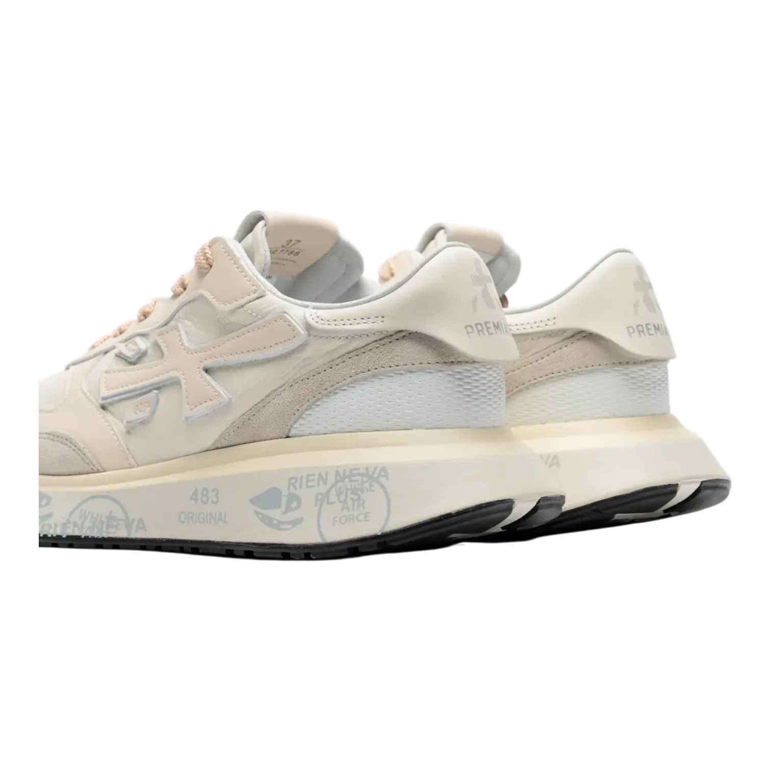 Sneakers And Aetna Premiata Women's Italian Luxury Sneakers Beige LAURYN-7788