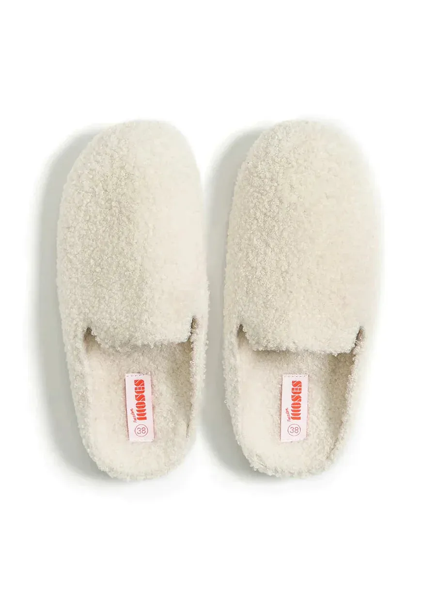 The Kush Indoor/Outdoor Sherpa Slides - Milk Flat Shoes Tali