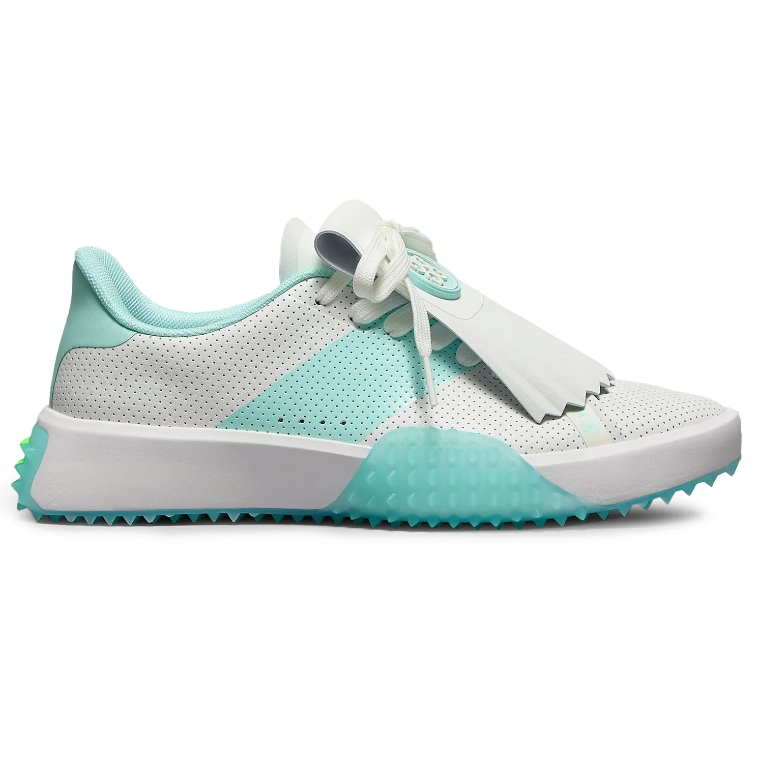 G/Fore Women's G.112 Perforated Leather Kiltie Golf Shoes - Snow/Menthol No Lace Golf