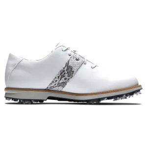 FootJoy Women's Premier Golf Shoes- White/Crock Grey Alligator Golf Shoes