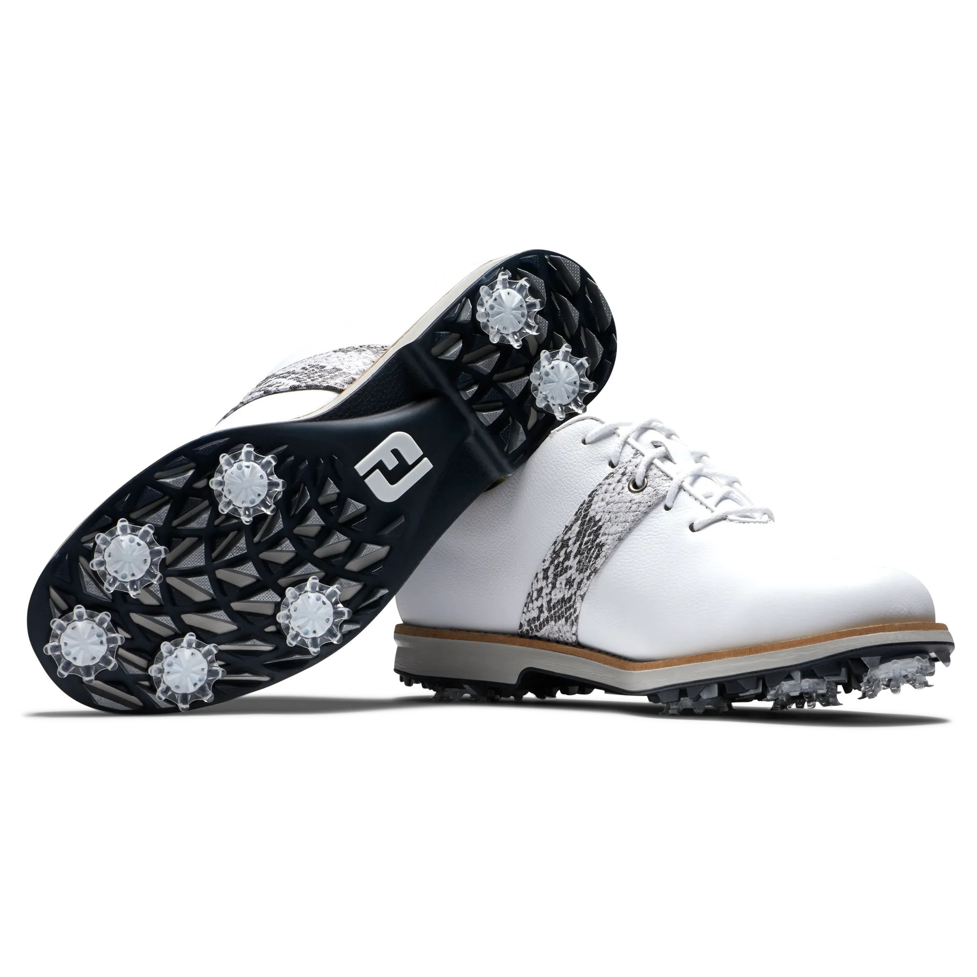FootJoy Women's Premier Golf Shoes- White/Crock Grey Ladies Discount Golf