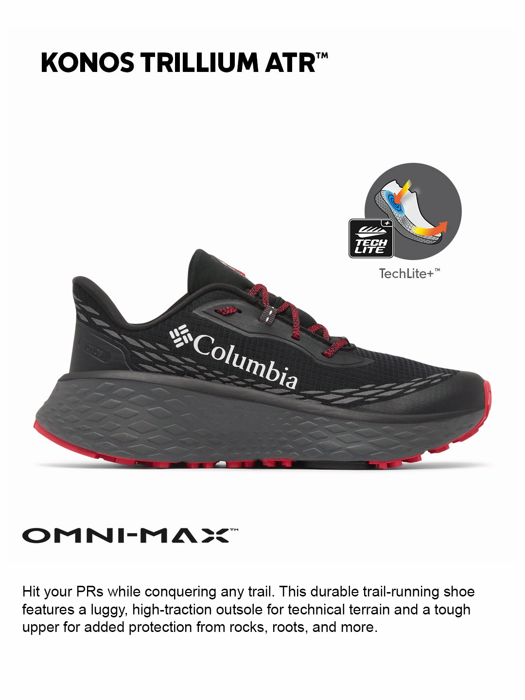 Trendy Hiking Shoes Columbia Men Black OmniMax Konos Trillium ATR Trail Running Shoes