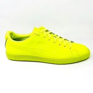 Puma Basket Classic Patent Emboss Safety Yellow Mens Casual Shoes 362035 02 Wedge Casual Shoes