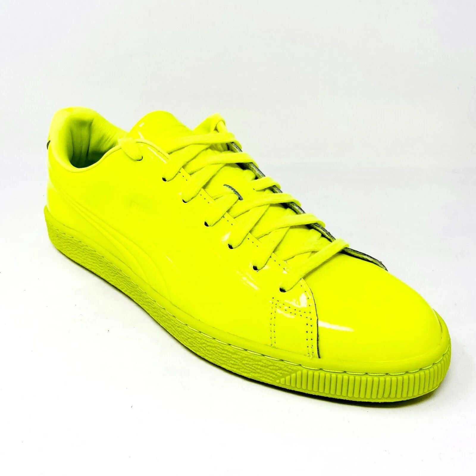 Puma Basket Classic Patent Emboss Safety Yellow Mens Casual Shoes 362035 02 Casual Shoes For Men And