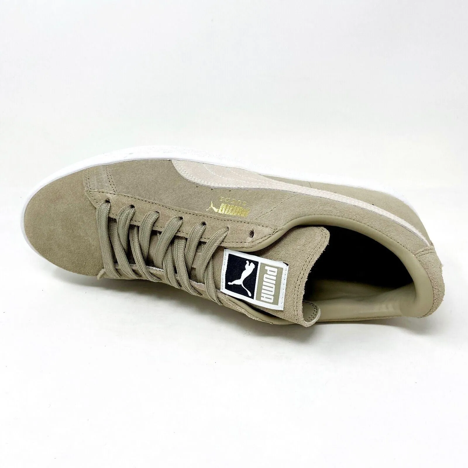 Best Shoes For Casual Running Puma Suede Classic   Chinchilla White Beige Mens Casual Shoes 356568 94