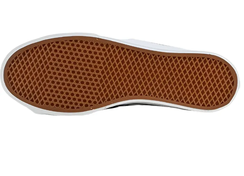 Vans Women's Camden Platform Sneakers - Black/White Canvas Low-Top with Waffle Sole Size 17 Sneakers