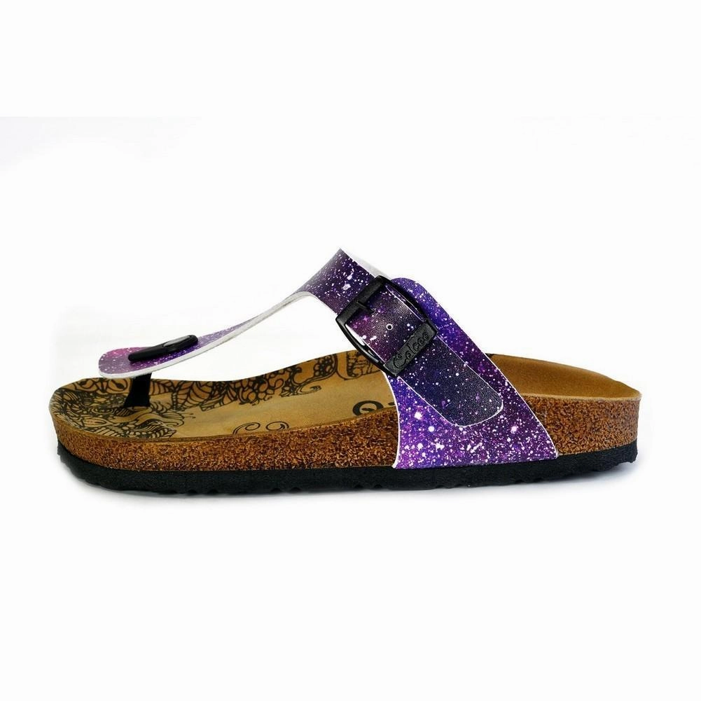 Lace Socks High Heels Purple, Blue, Pink Colored Space Star Bright, Patterned Sandal - CAL525