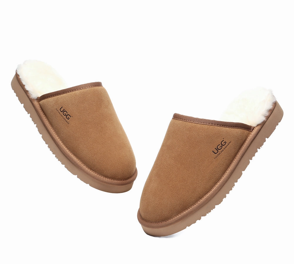 AUSTRALIAN SHEPHERD UGG Men Sheepskin Wool Slippers Cruz