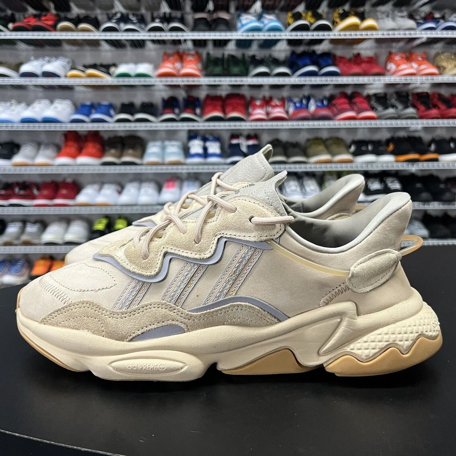 Wearing Sneakers With A Dress Adidas Originals Ozwego Low Top Beige Sneakers EE6462 Men's Size 9