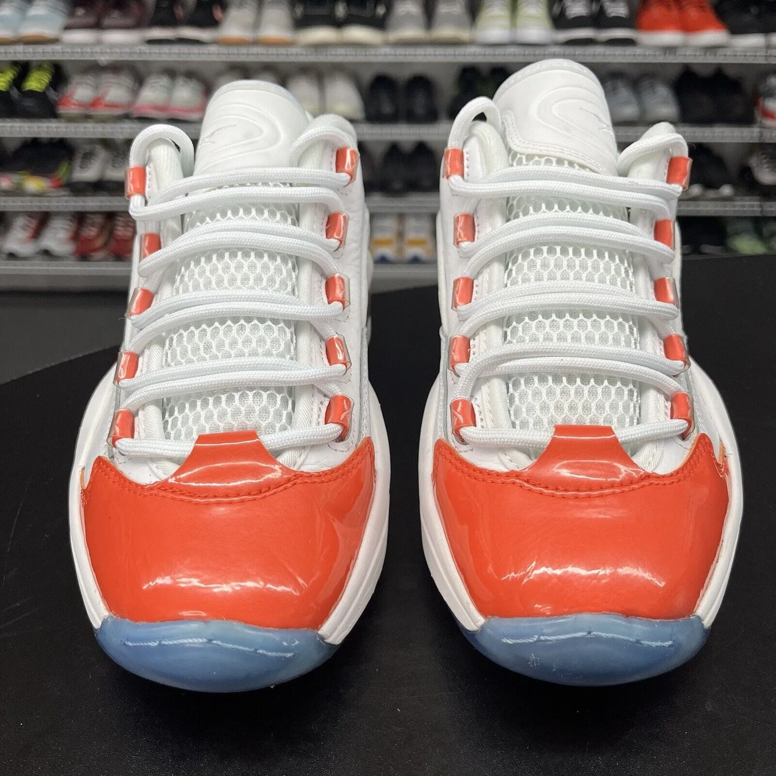 Micheal Kors Sneakers Reebok Question Low Patent Leather Toe Orange GS FY2344 Youth Size 7