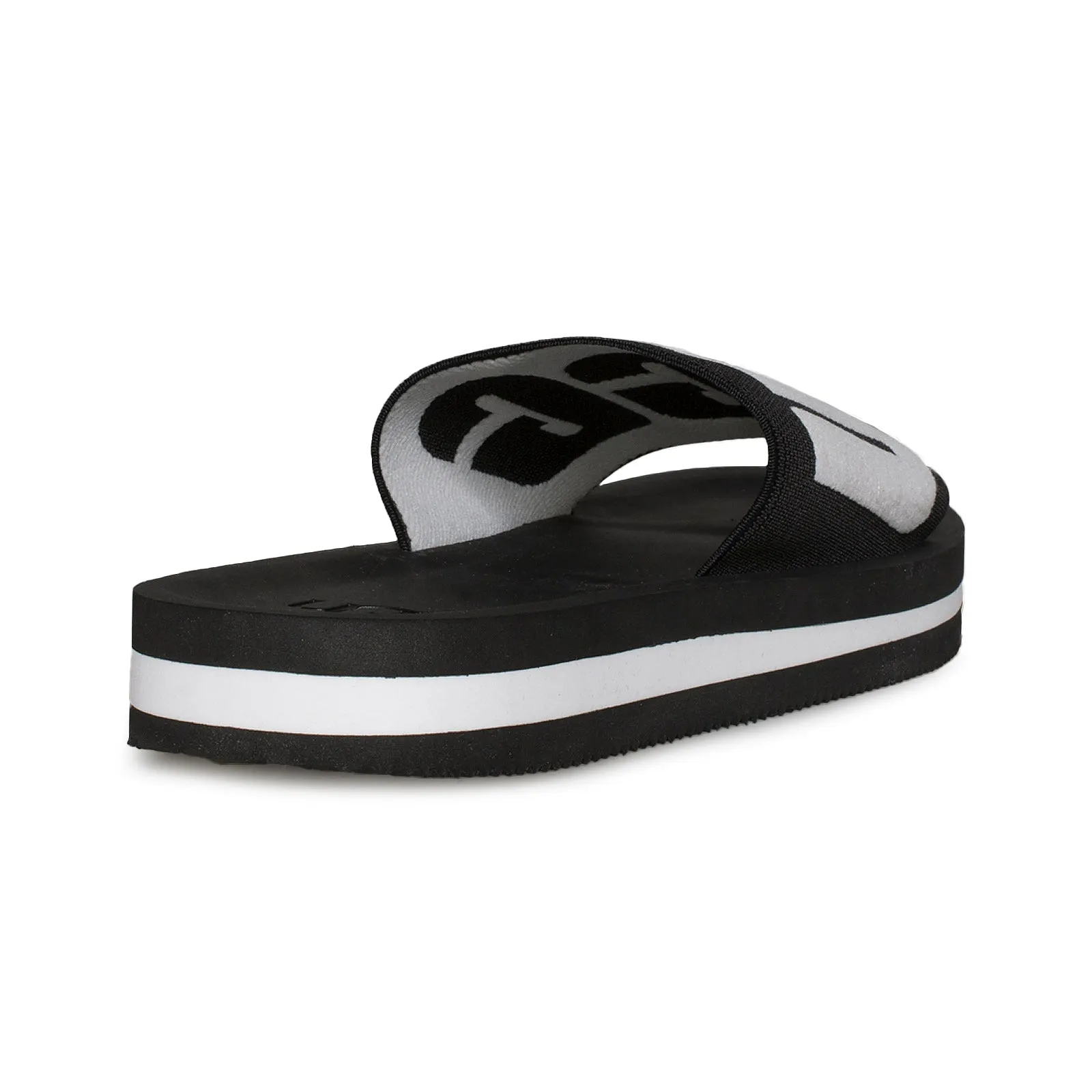Oofos Slide Sandals UGG Zuma Graphic Black Sandals - Women's
