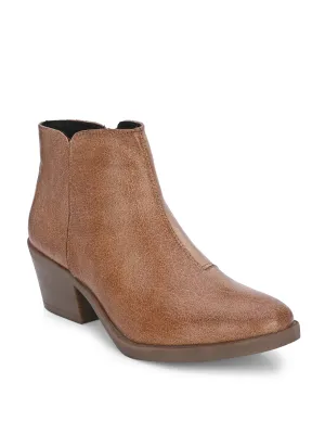 CARLO ROMANO BY WASAN SHOES GENUINE BURNISH LEATHER ANKLE BOOT Ankle Boots With A Wedge Heel