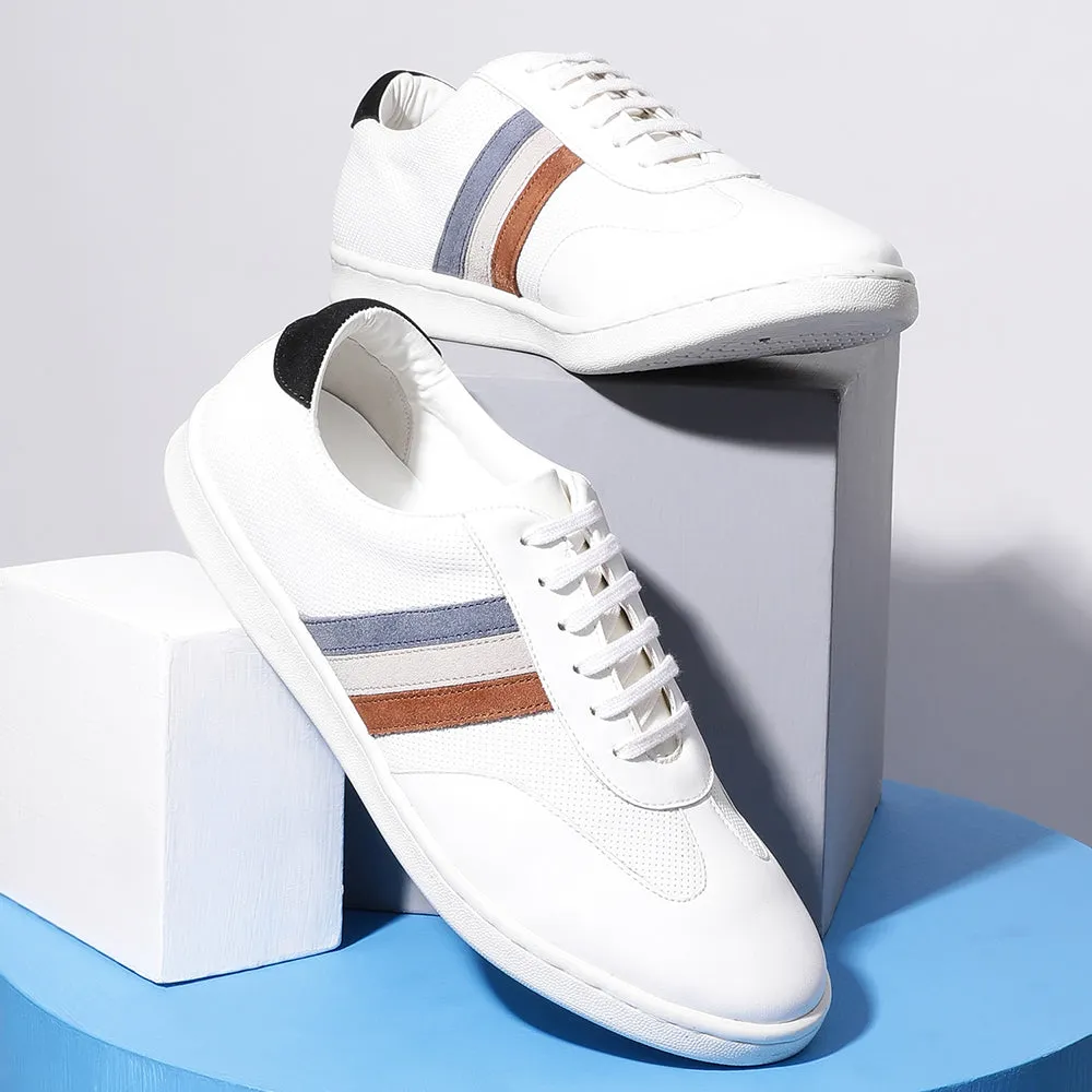 Healers Casual White Lacing Sneakers For Men SYN-45 By Liberty Big Boys Casual Shoes