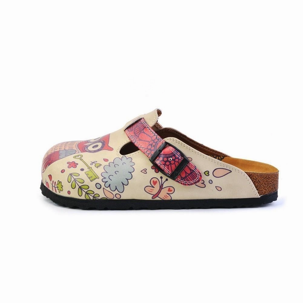 Pink, Blue, Red Flowers Pattern and Red Birds, White and Pink Love Written Owl Patterned Clogs - CAL374 Design Your Own High Heels