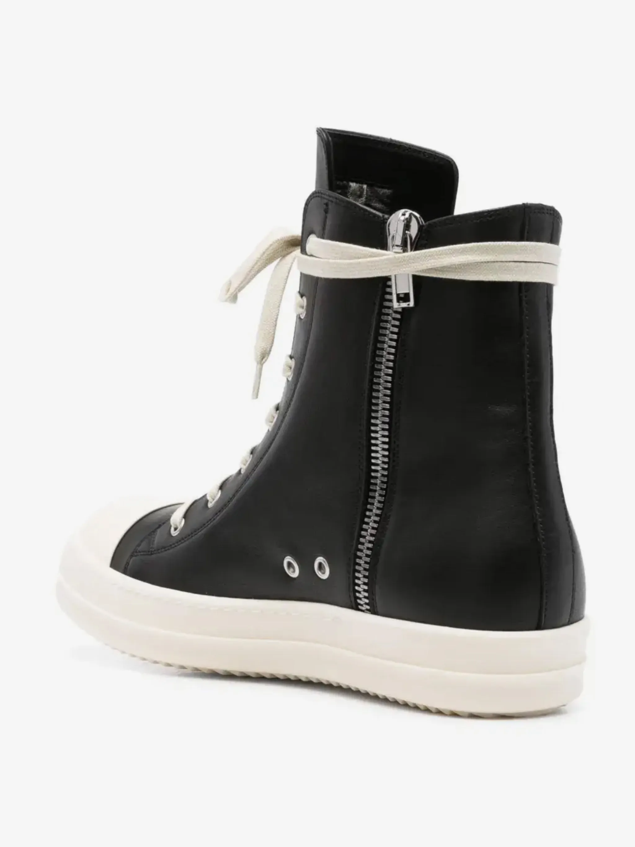 RICK OWENS - Men Leather High Top Sneakers Mortal Kombat Sneakers