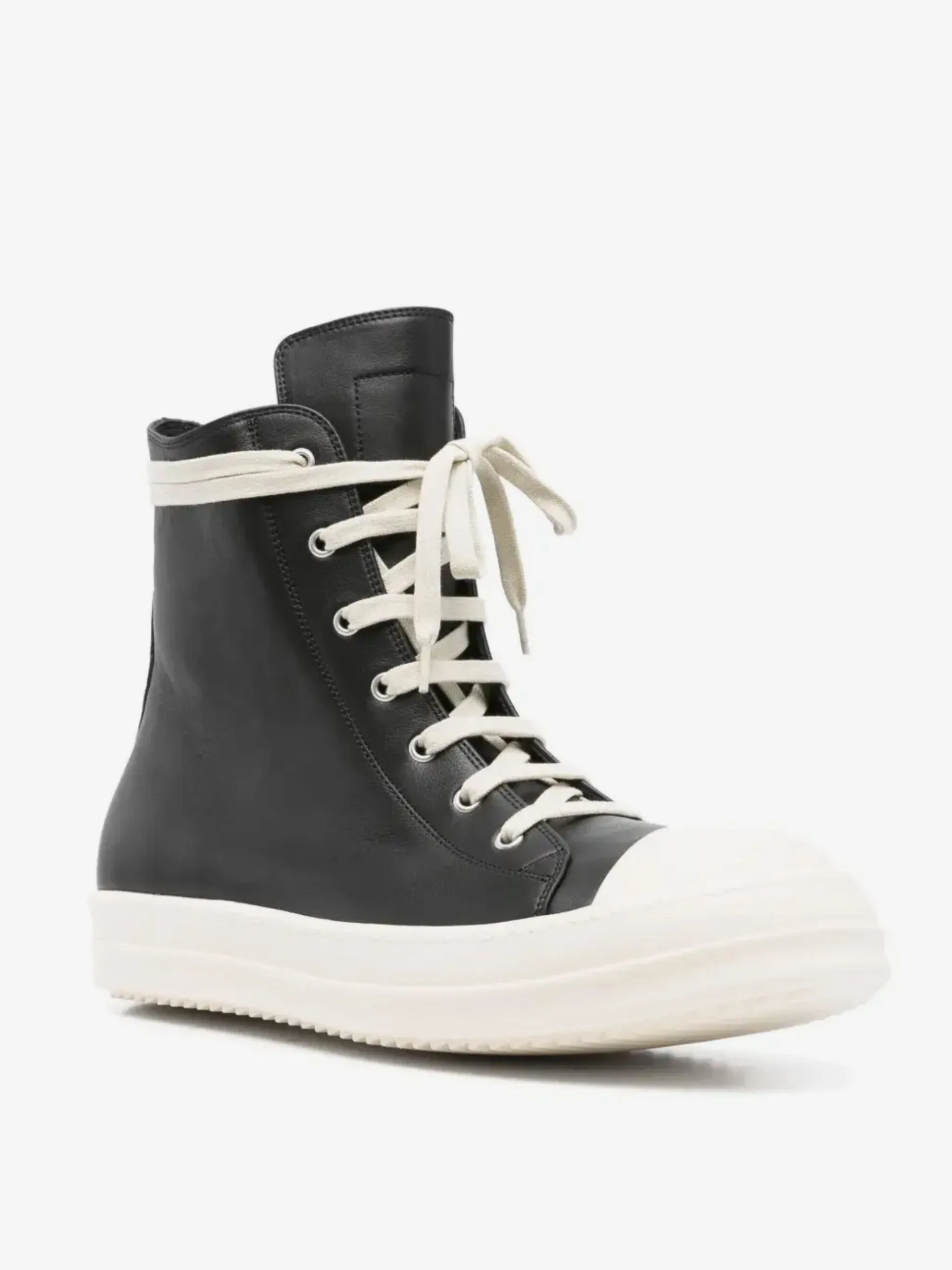 Dress Pants And Sneakers RICK OWENS - Men Leather High Top Sneakers