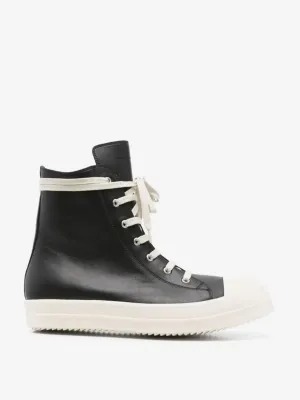 RICK OWENS - Men Leather High Top Sneakers Steve Madden Sneakers