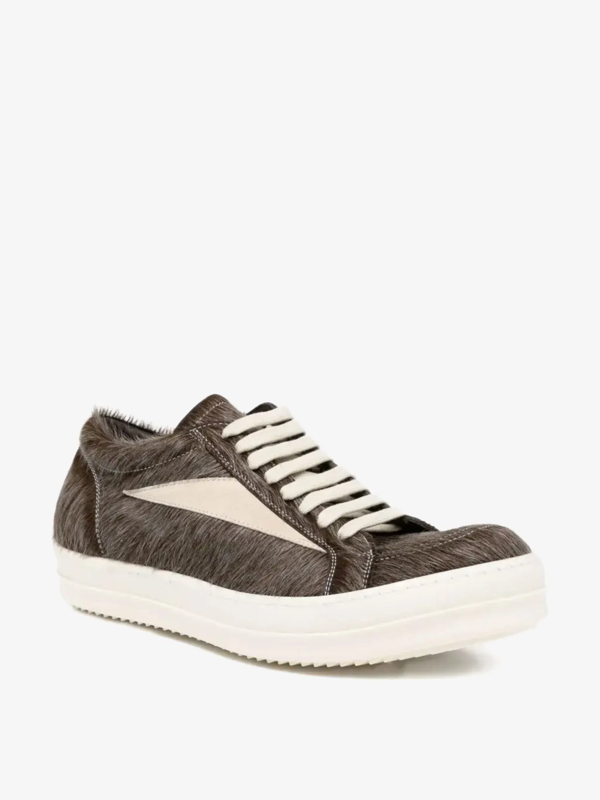 Sneakers That Glow RICK OWENS - Men Unshaved Leather Vintage Sneaks