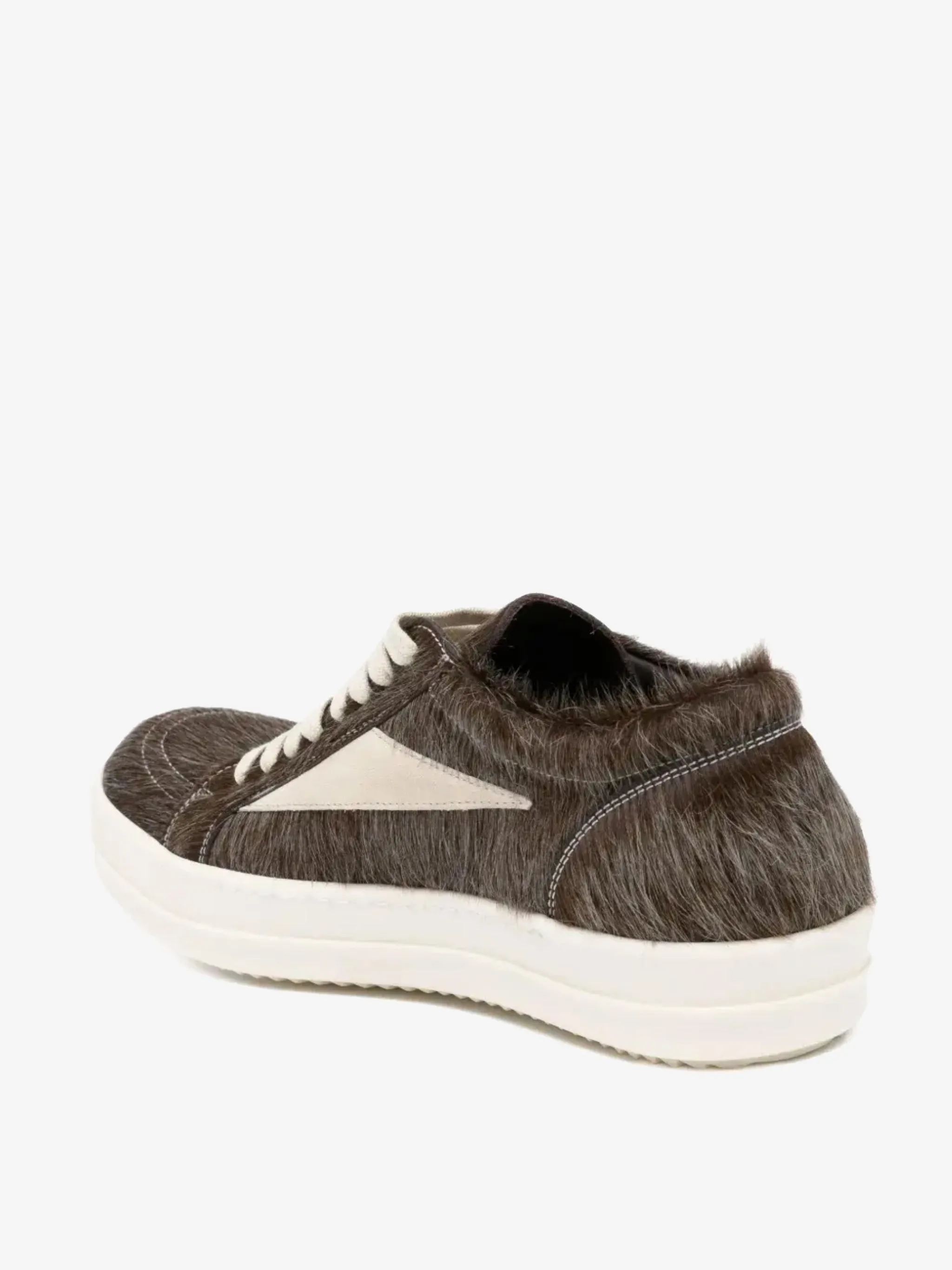 RICK OWENS - Men Unshaved Leather Vintage Sneaks Balance Wide Sneakers