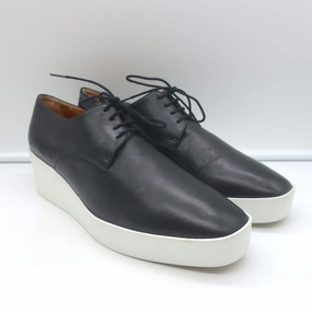 Robert Clergerie Lindsey Platform Wedge Oxfords Black Leather Size 41 Bethan Oxfords
