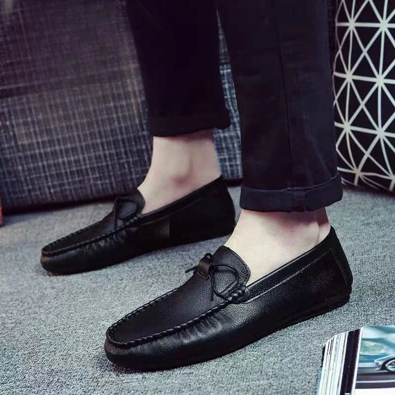 Round Toe Man Casual Shoe Flat Leather Shoes for Men Non Slip and Waterproof In Promotion Luxury Sale Elegant Social 2024 Trend Flat Patent Shoes