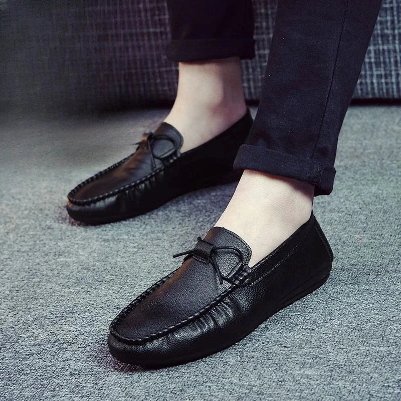 Flat Prom Shoes Round Toe Man Casual Shoe Flat Leather Shoes for Men Non Slip and Waterproof In Promotion Luxury Sale Elegant Social 2024 Trend