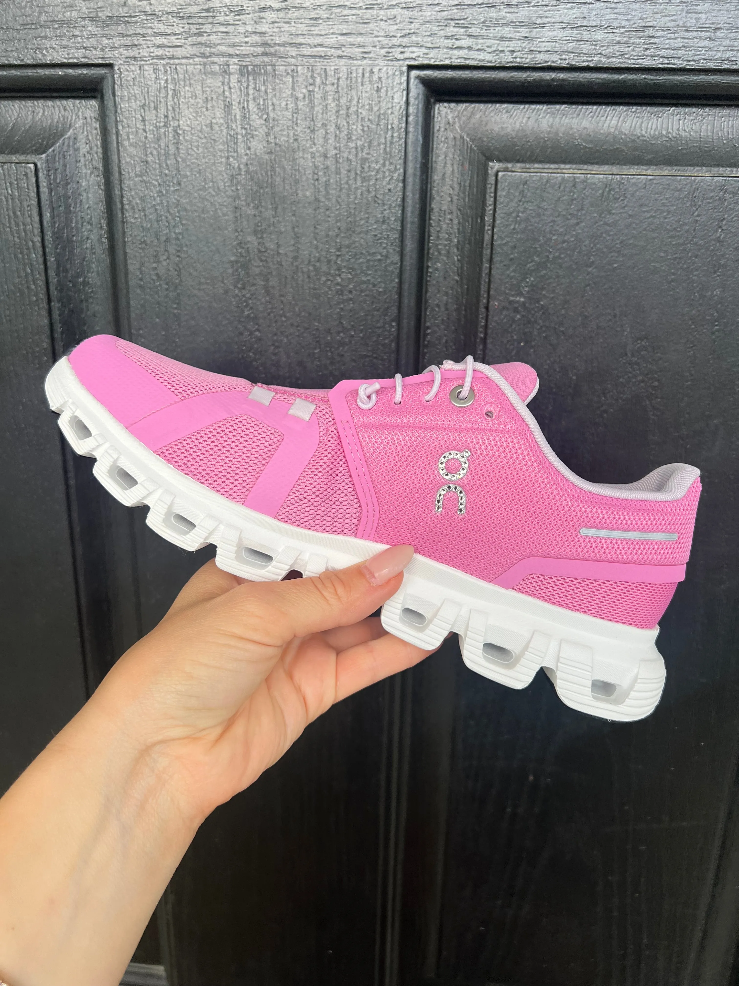 Cloudflyer Running Shoes Pink Swarovski On Cloud 6 Running Shoes