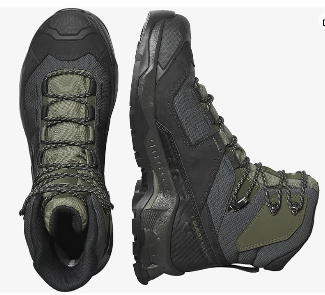 Salomon Men's QUEST ELEMENT GORE-TEX Leather Hiking Boots, Black / Deep Lichen Green / Olive Night Merrell Gore Tex Hiking Boots