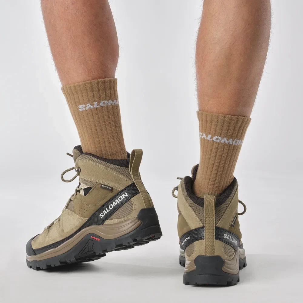 Hiking Boots For Summer And Winter Salomon Men's Quest Rove GTX Hiking Waterproof Boots, Kangaro / Kelp / Black