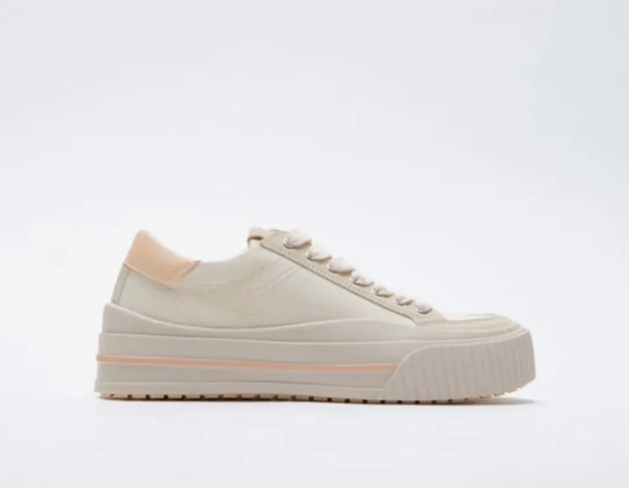 Tim Duncan Sneakers Zara Beige Canvas And Suede Sneakers Size EU 39 NWOT