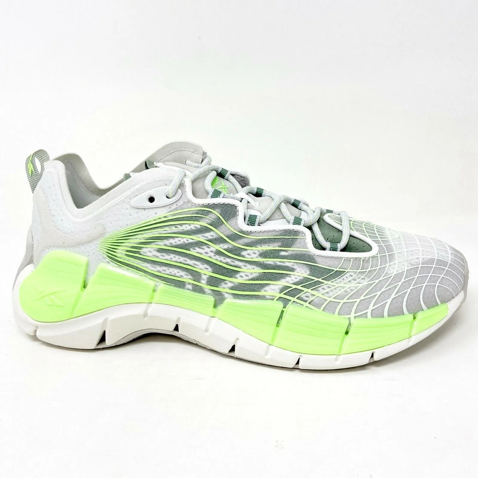 Low Heel To Toe Drop Running Shoes Reebok Zig Kinetica II Pure Grey Neon Mint Mens Running Shoes FY7744