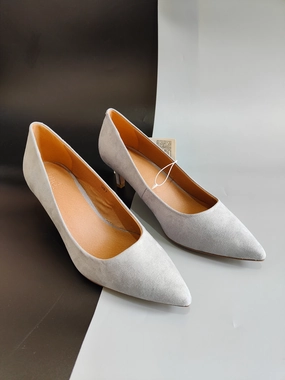 Women's High Heel Pointed Toe Pump Velvet Shoes in Grey UK 5 / EU 38 Heel Protectors For High Heels On Grass