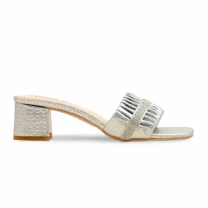 Metallic Slides Silver Fancy Women Slipper FN8015