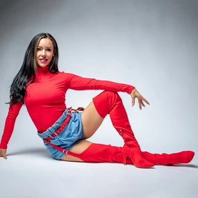 Lyrics Sneakers Siren Pointed Toe Stiletto Thigh High Boots With Waist Belt