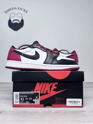 Pastries Sneakers Size 10 - Nike Air Jordan 1 Low OG Black Toe Men CZ0790-106 Preowned