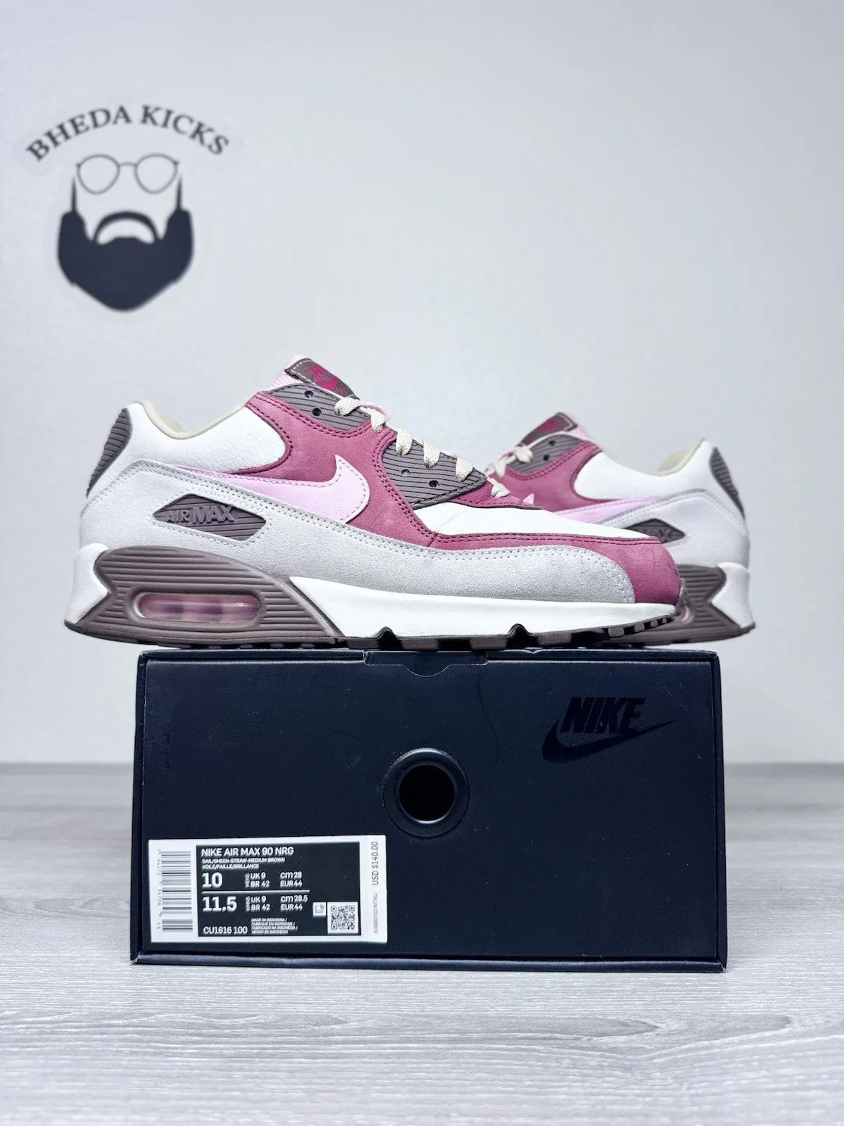 Size 10 - Nike Air Max 90 [CU1816-100] Bacon Men Preowned Authentic 22. NULL