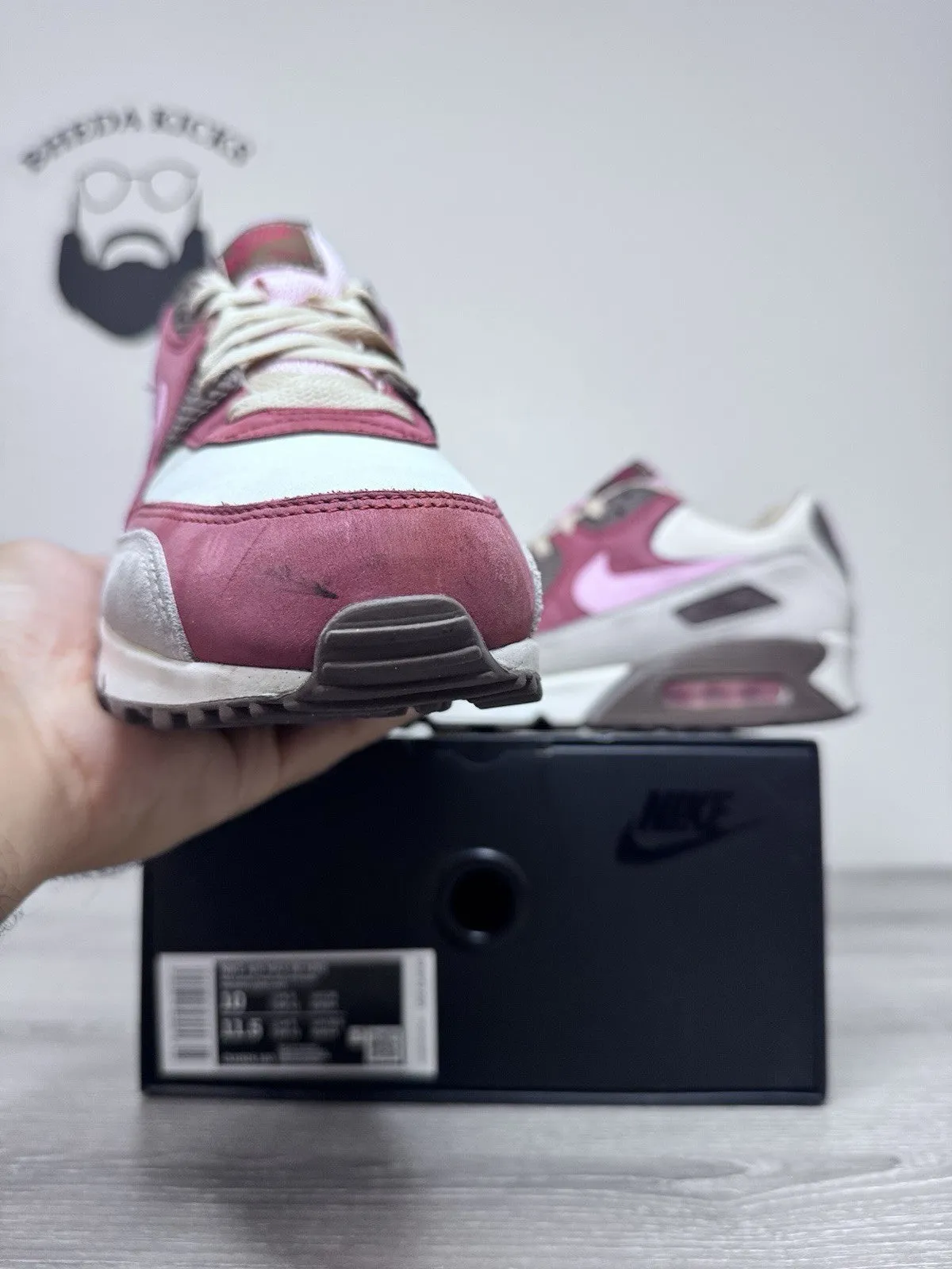 Size 10 - Nike Air Max 90 [CU1816-100] Bacon Men Preowned Authentic Sneakers 5c