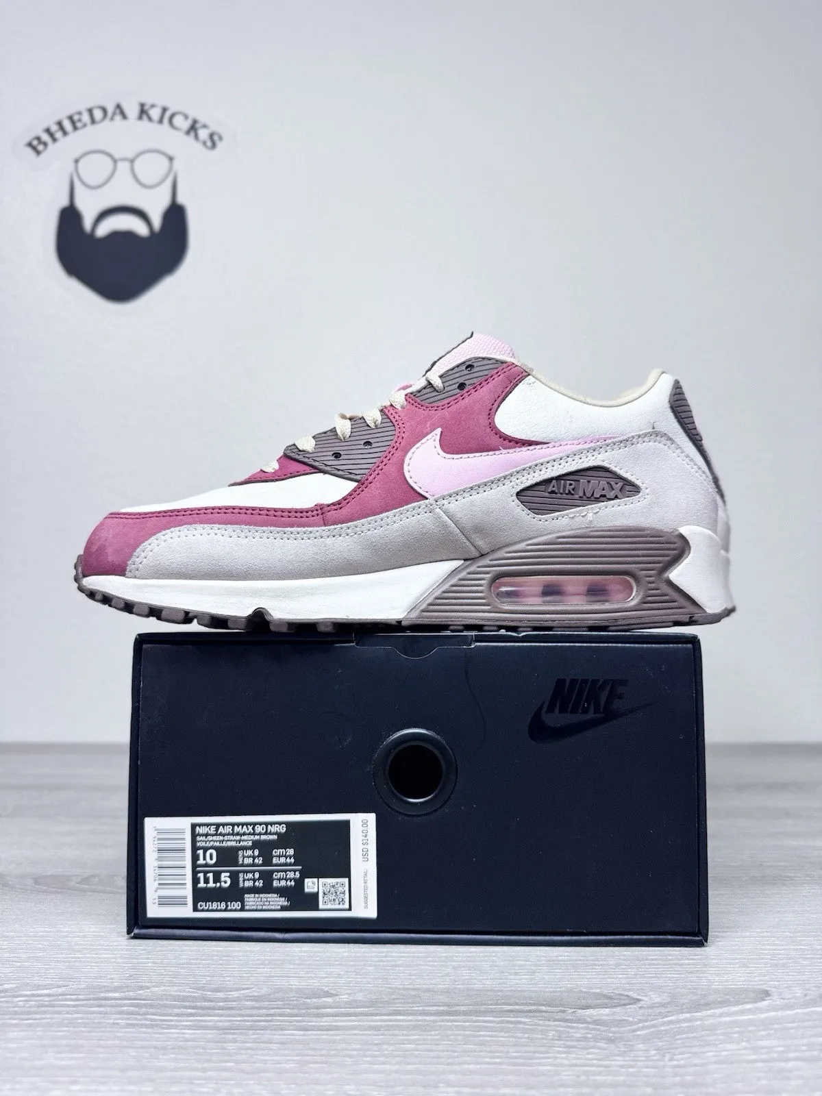 High Heel Jordan Sneakers Size 10 - Nike Air Max 90 [CU1816-100] Bacon Men Preowned Authentic