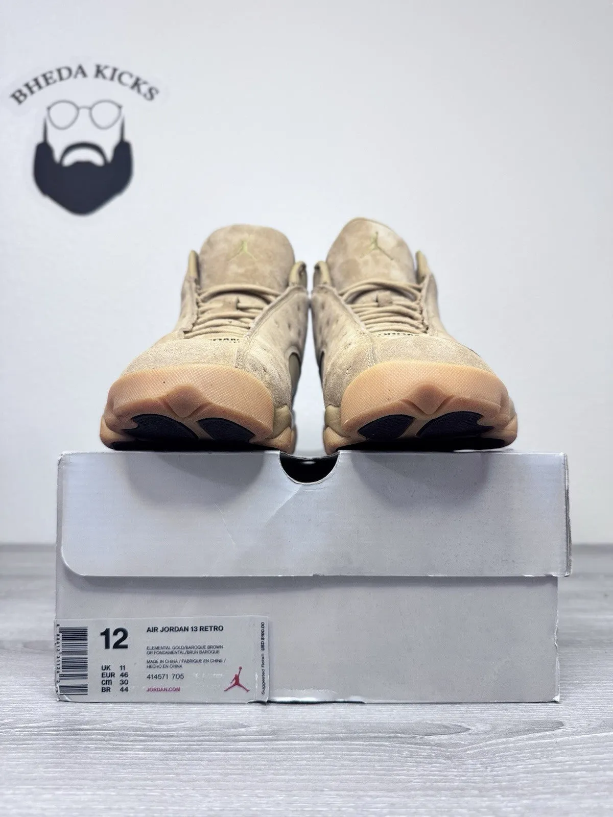 Size 12 - Nike Air Jordan 13 Wheat Men 414571-705 Brown Suede Basketball Shoes Sneakers Color