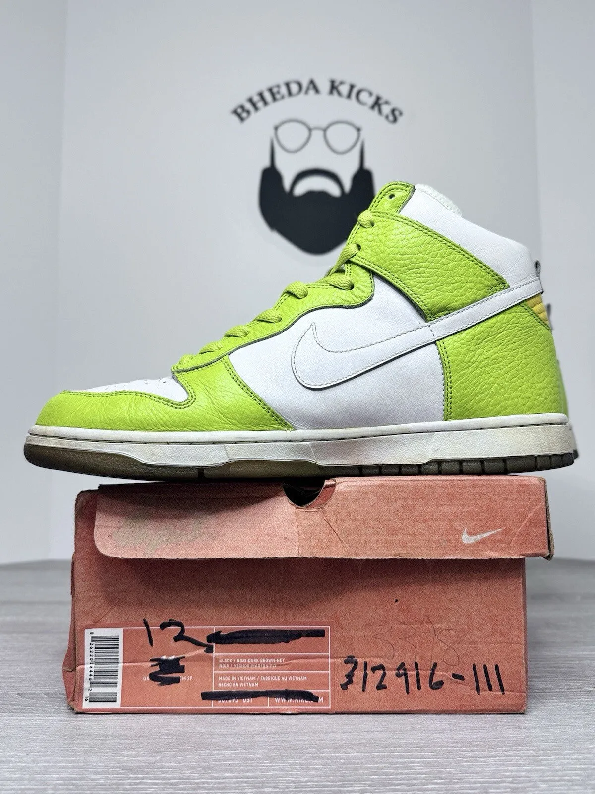 Size 12w (10.5 Men) - Nike Dunk High St Pattys Clover 2005 312916-111 Rare Og Winter Sneakers