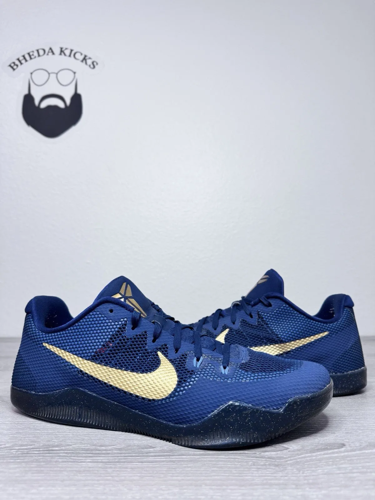 Lavender Sneakers Size 13.5 - Nike Kobe 11 XI EM Low Philippines Men Navy Gold (836183-447)