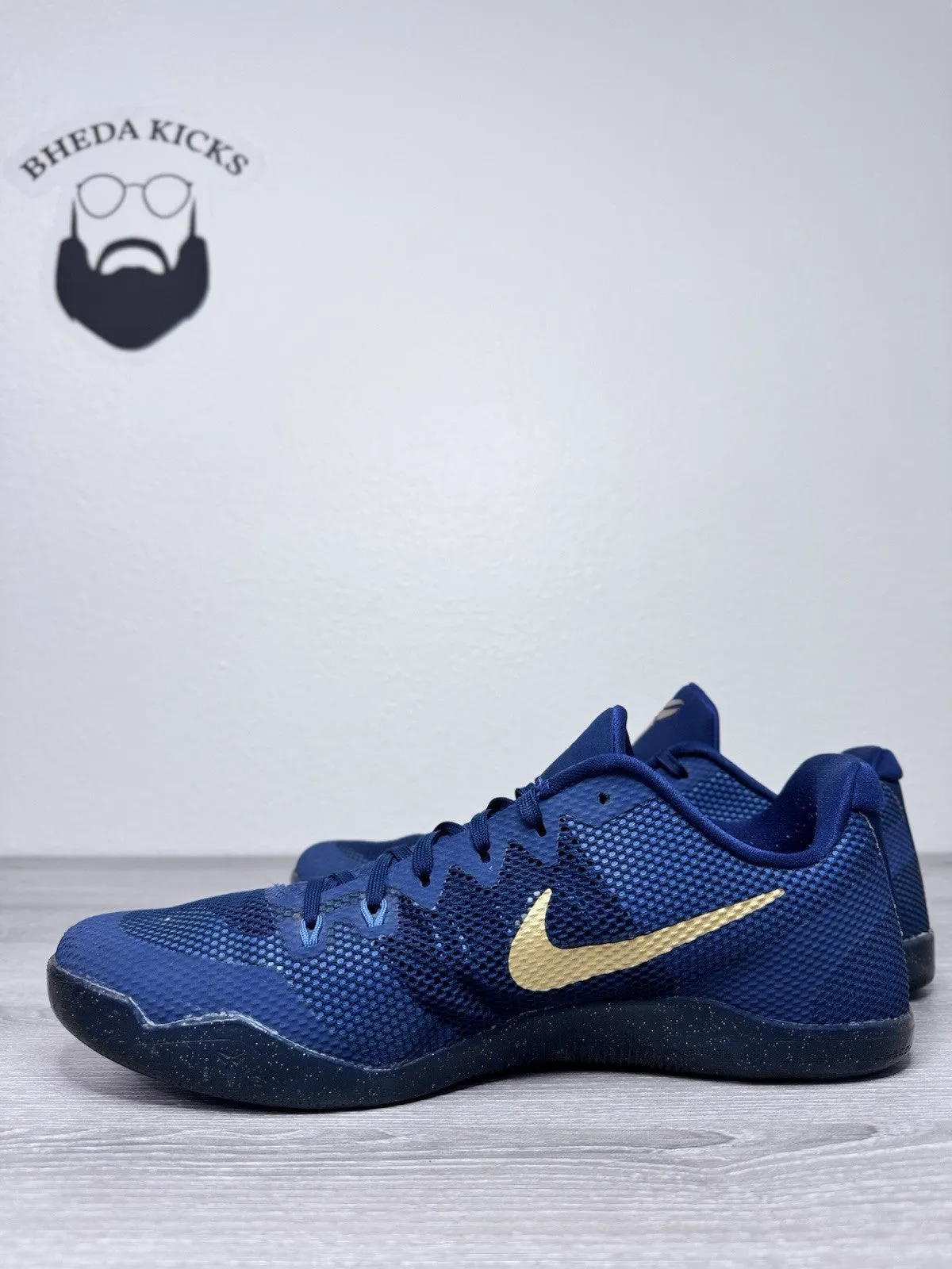 Size 13.5 - Nike Kobe 11 XI EM Low Philippines Men Navy Gold (836183-447) Josh Hart Sneakers