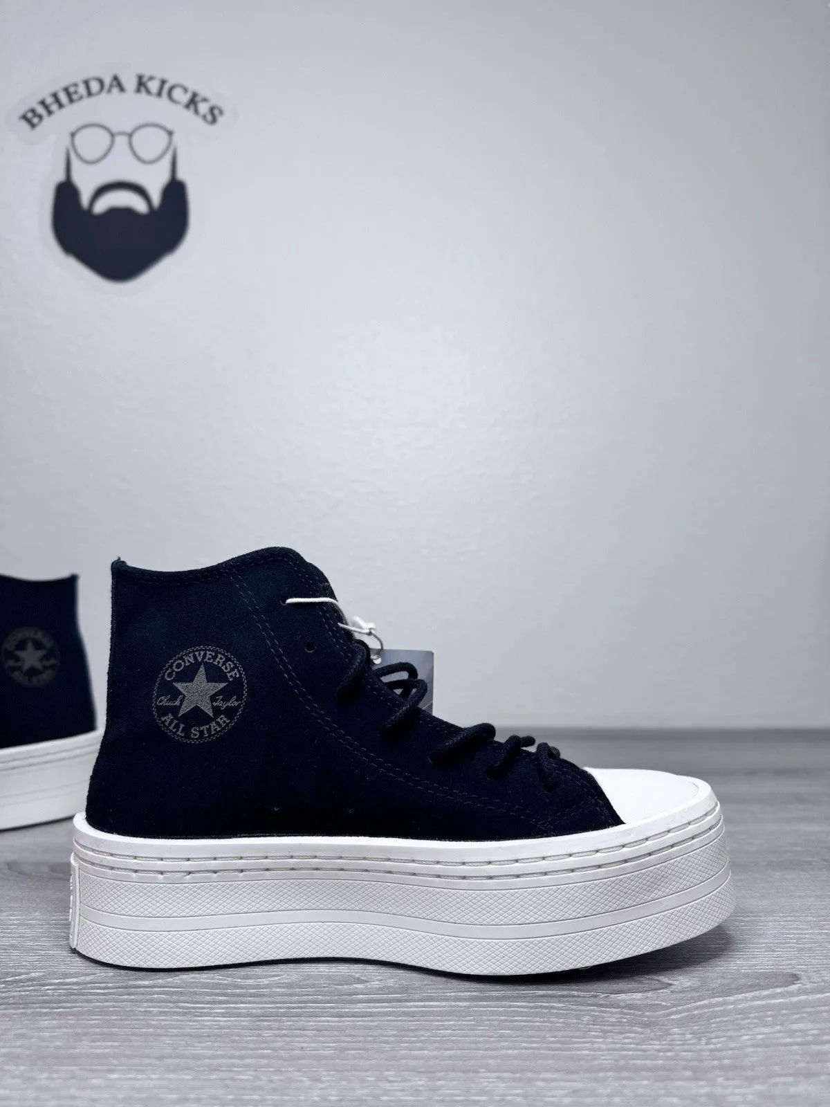 Size 5.5W - Converse Chuck Taylor Modern Lift Platform Women Suede Black A05285C Jeans And Sneakers