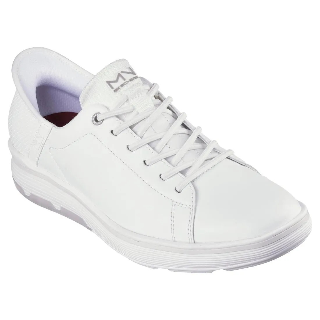 Casual Daily Use Shoes Skechers Mark Nason 205059 Casual Glide Cell Abbott Mens White Leather & Textile Lace Up Trainers
