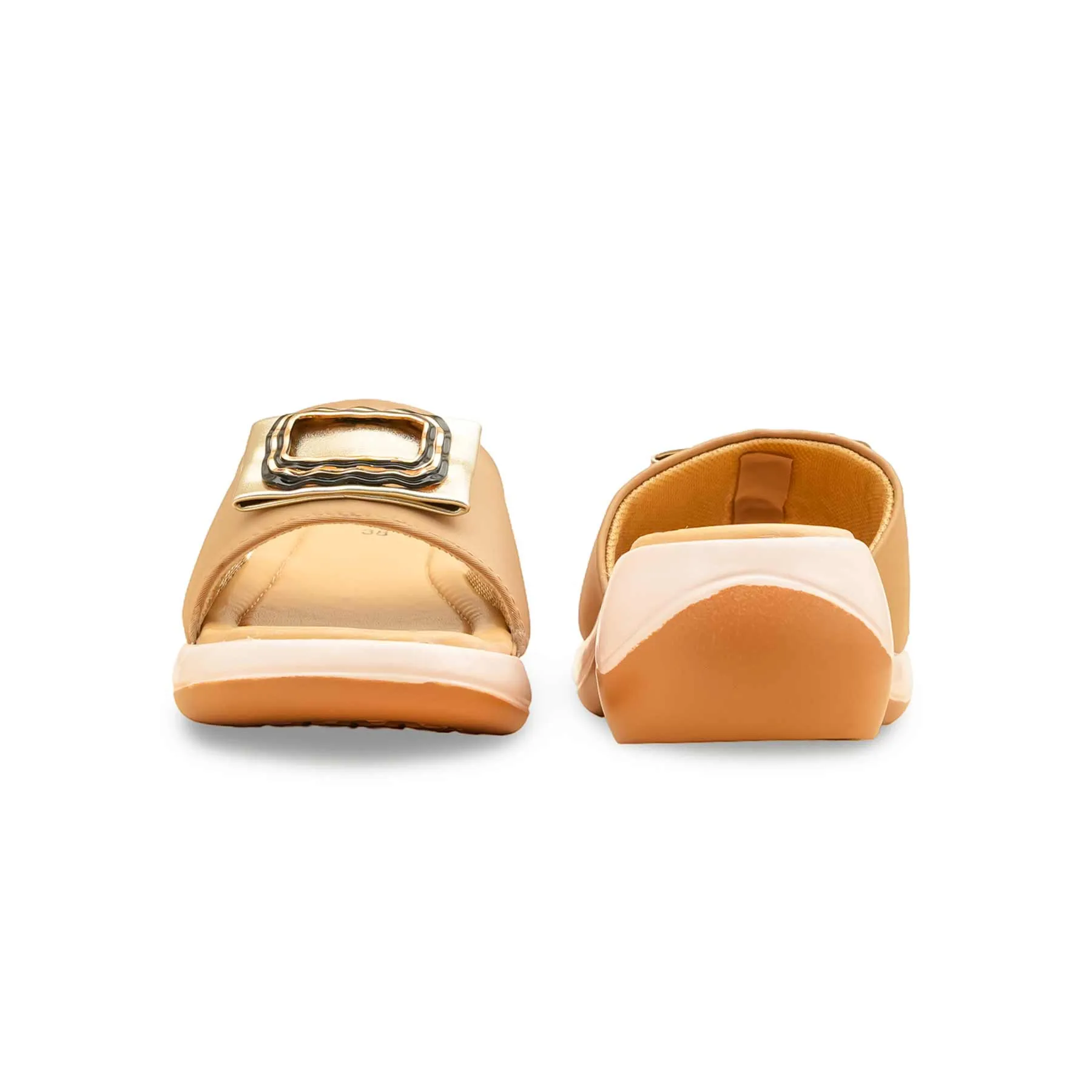 Beige Formal Slipper For Ladies PU0597 Fancy House Slippers