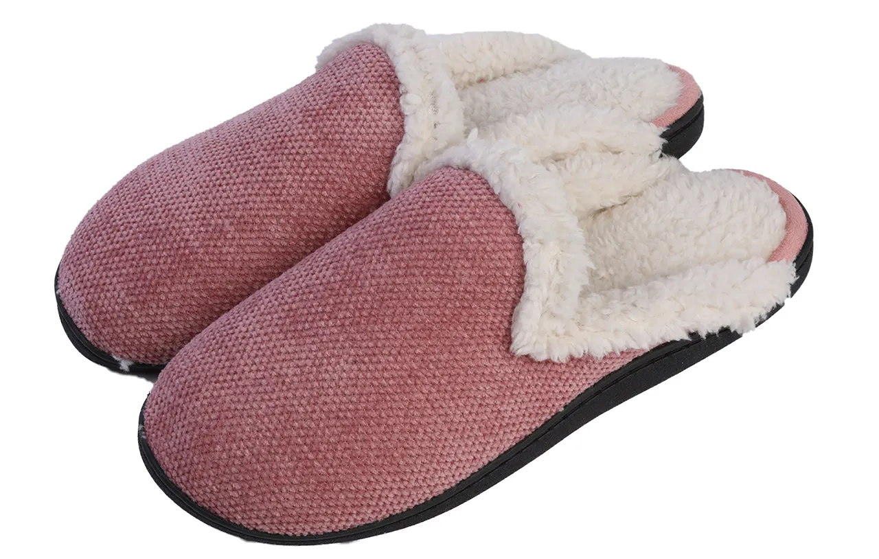 Eleanor Slides Roxoni Women's Memory Foam House Fleece Trim Knit Sweater Slipper